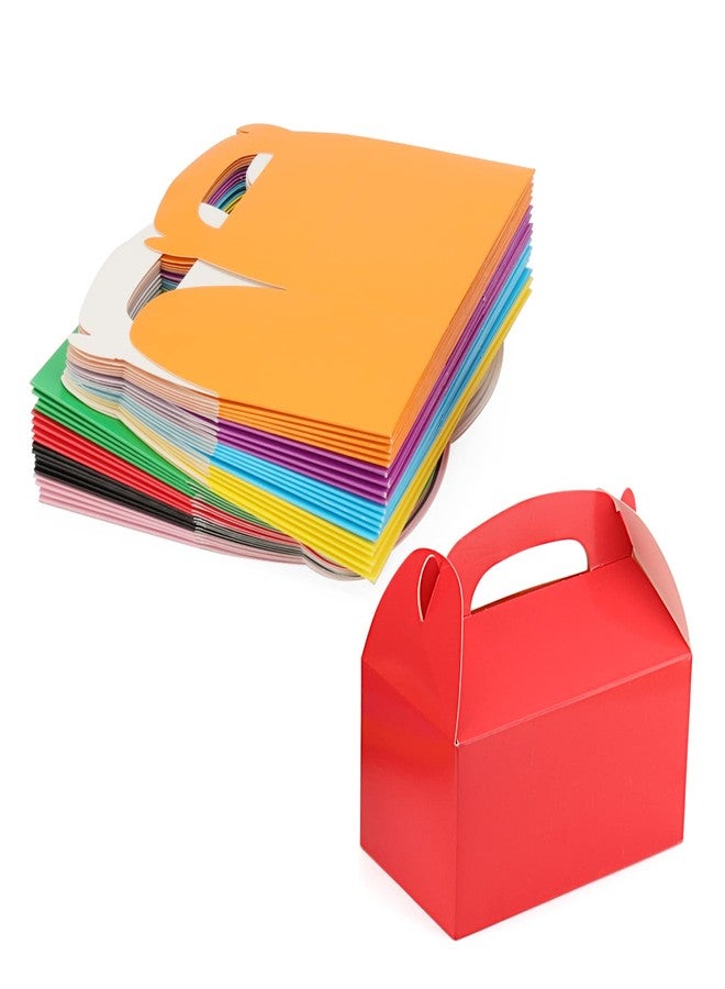 LEXININ 80 PCS Colored Gable Boxes, Colorful Party Favor Treat Boxes, Gable Paper Boxes for Birthday Weddings Party Decoration Supplies, 6.2 x 3.6 x 3.3 Inches - Image 1